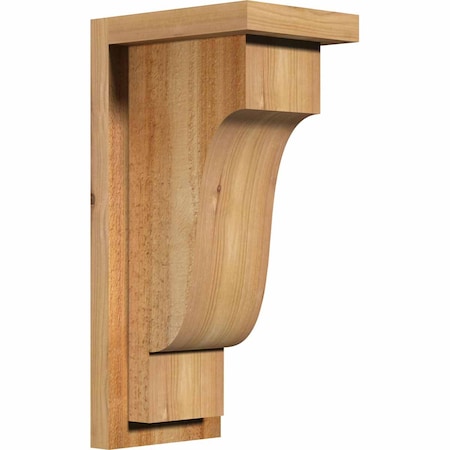 Ekena Millwork Newport Rough Sawn Corbel w/Backplate, Western Red Cedar, 6"W x 8"D x 16"H COR06X08X16NEW01RWR